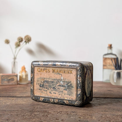 Antique French Cafés Mahieux Advertising Tin