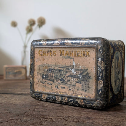 Antique French Cafés Mahieux Advertising Tin