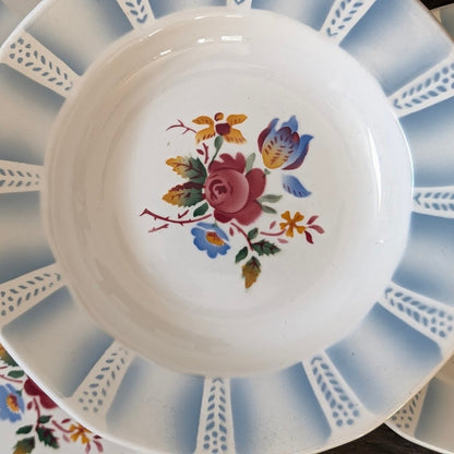 Set of Six Sarreguemines 'Claude' Floral Dish Plates