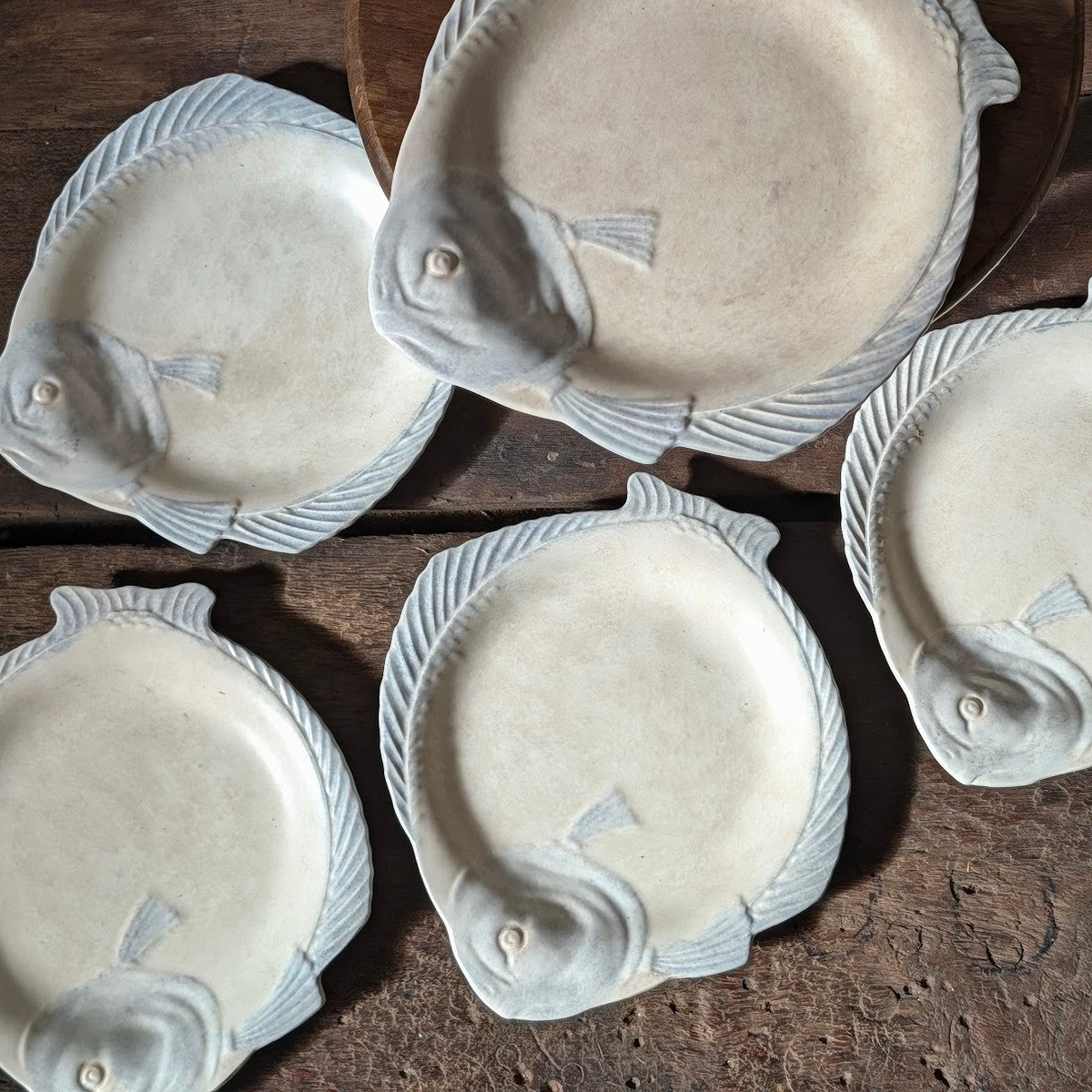 Set of Five Burleigh Ware Fish-Shaped Plates by Burgess & Leigh