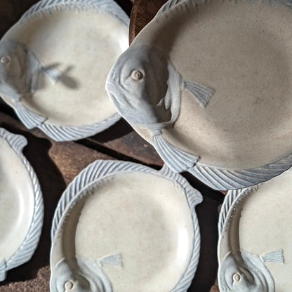 Set of Five Burleigh Ware Fish-Shaped Plates by Burgess & Leigh