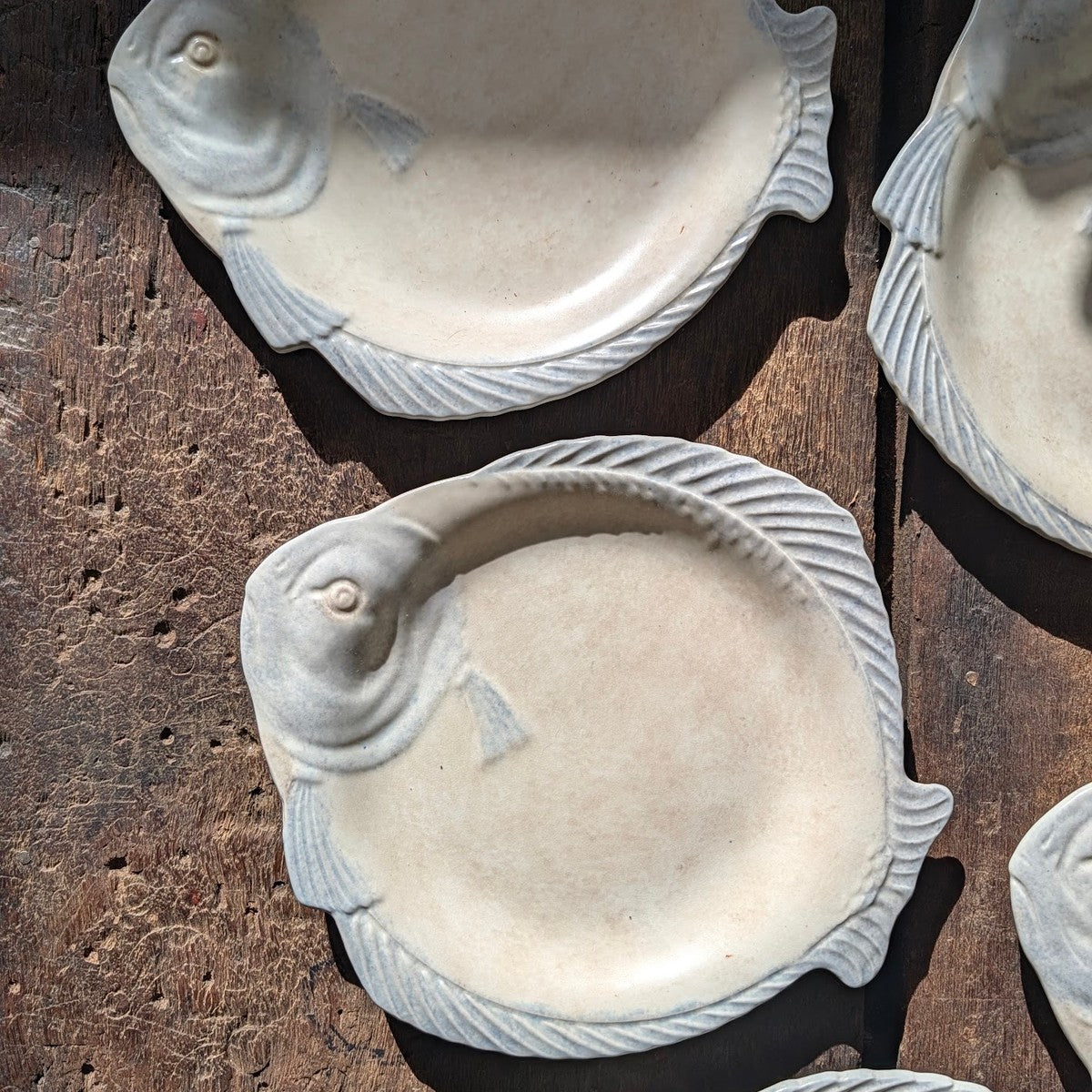 Set of Five Burleigh Ware Fish-Shaped Plates by Burgess & Leigh