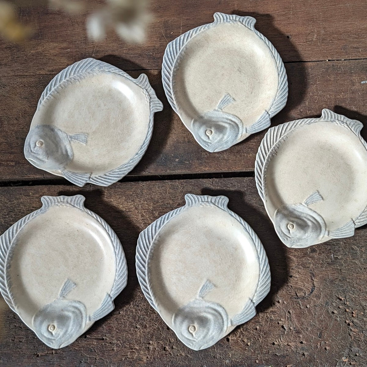Set of Five Burleigh Ware Fish-Shaped Plates by Burgess & Leigh