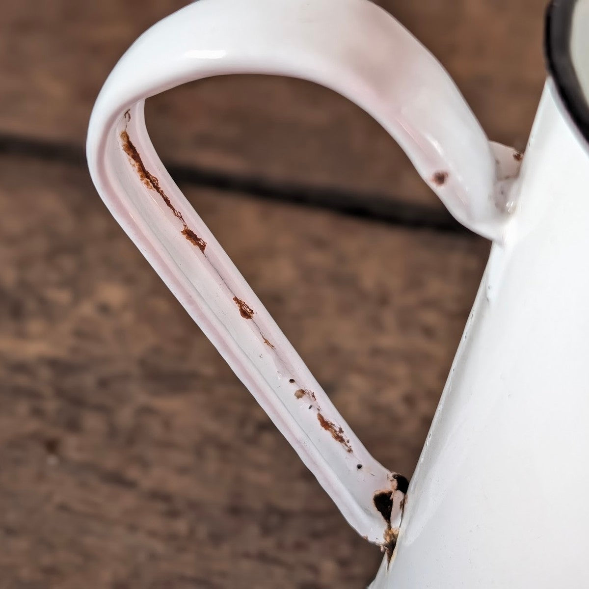 White Enamel Tall Water Pitcher