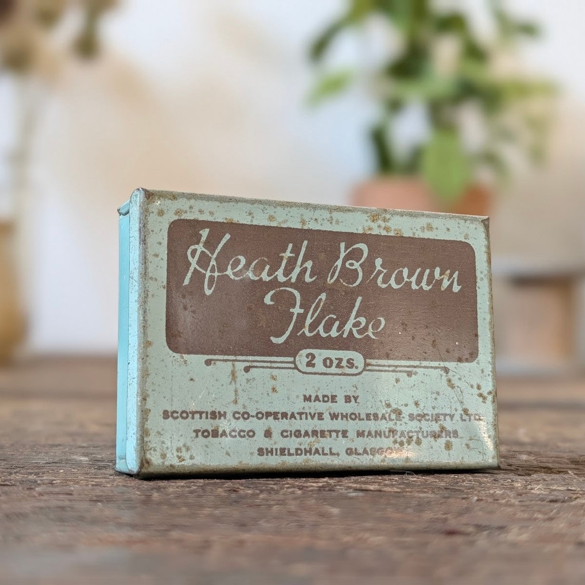 Rare S.C.W.S. Heath Brown Flake 2oz Tobacco Tin, Glasgow