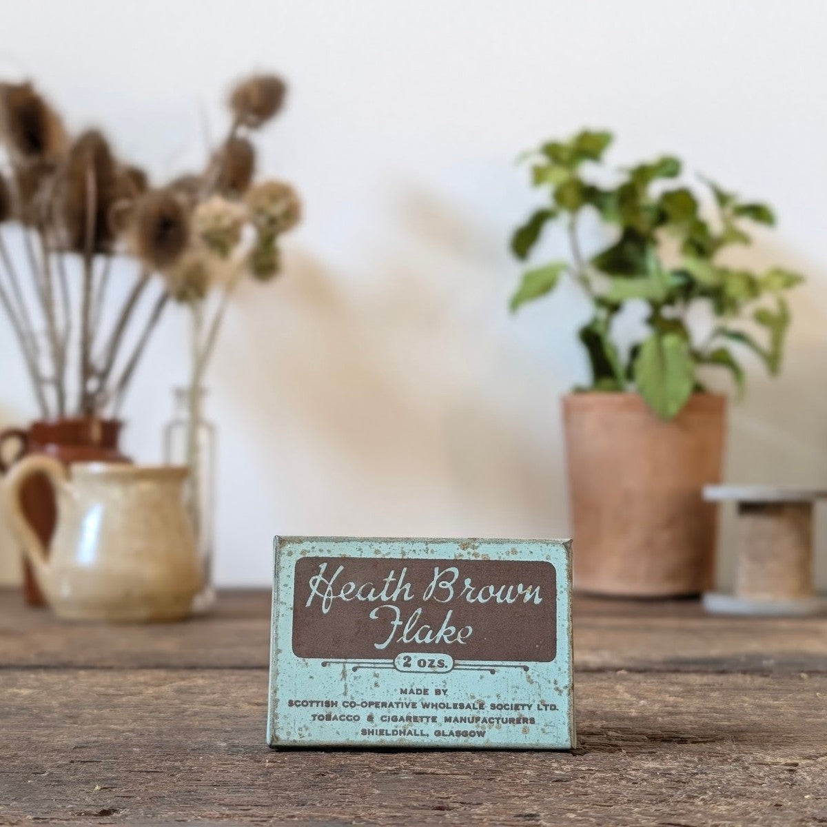 Rare S.C.W.S. Heath Brown Flake 2oz Tobacco Tin, Glasgow