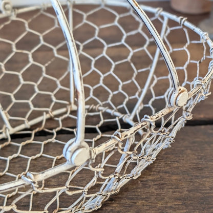 Vintage White Wire Basket