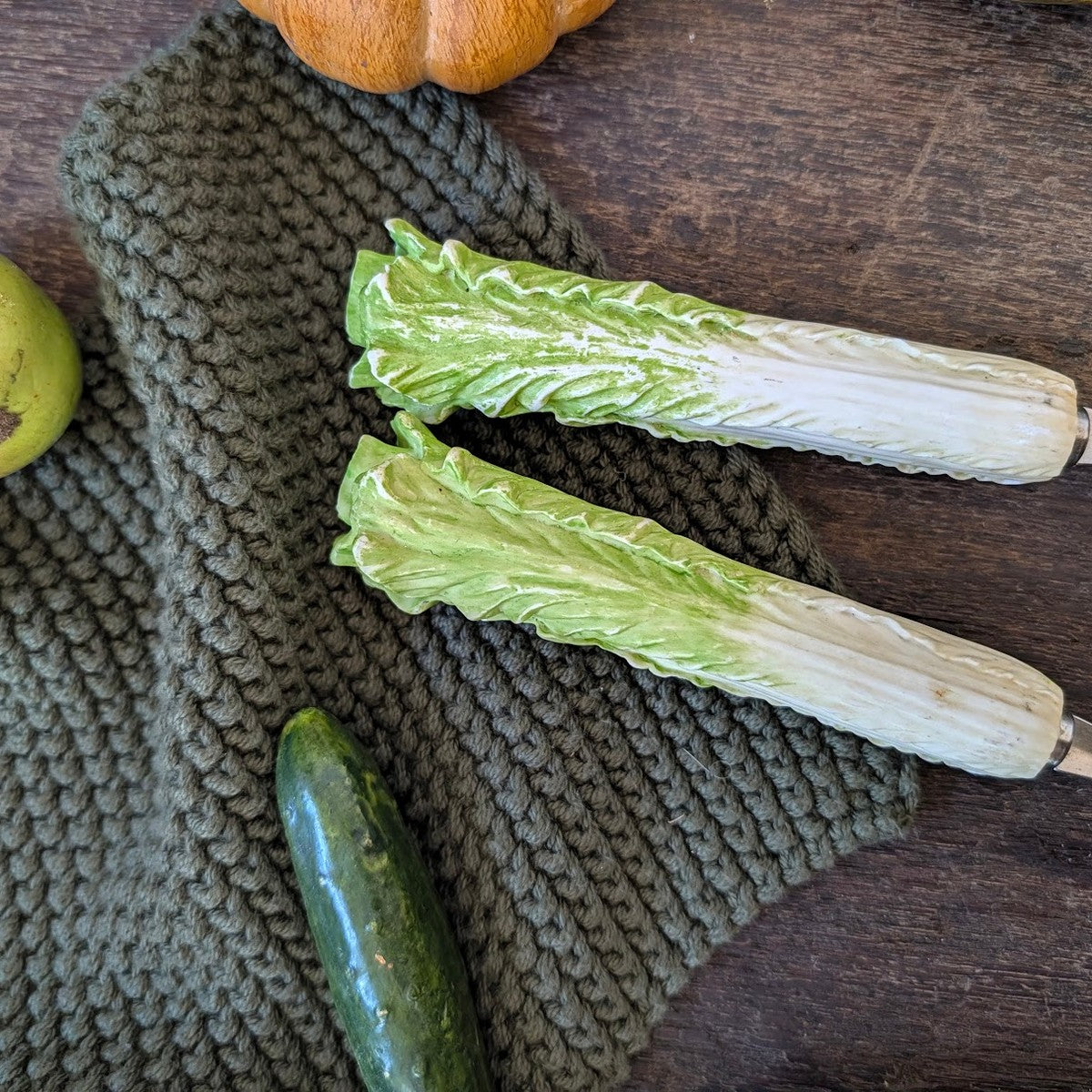 Sagaform Salad Servers with Vegetable Handles