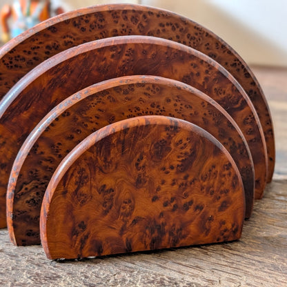 Burr Wood Art Deco Letter Holder B