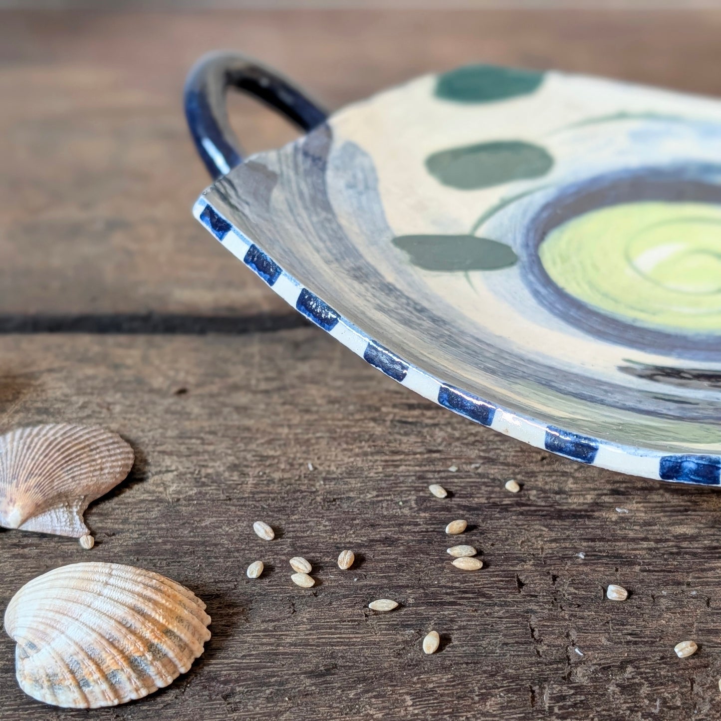 Large Abstract Studio Pottery Art Dish