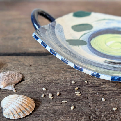 Large Abstract Studio Pottery Art Dish