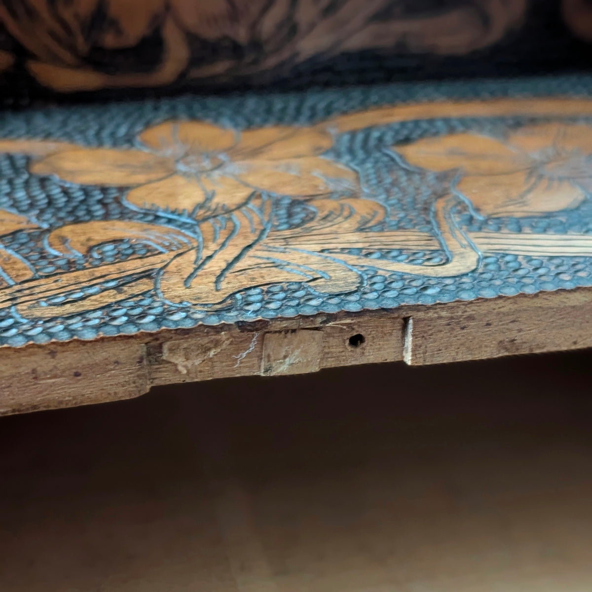 Victorian Wooden Carved Letter Writing Box
