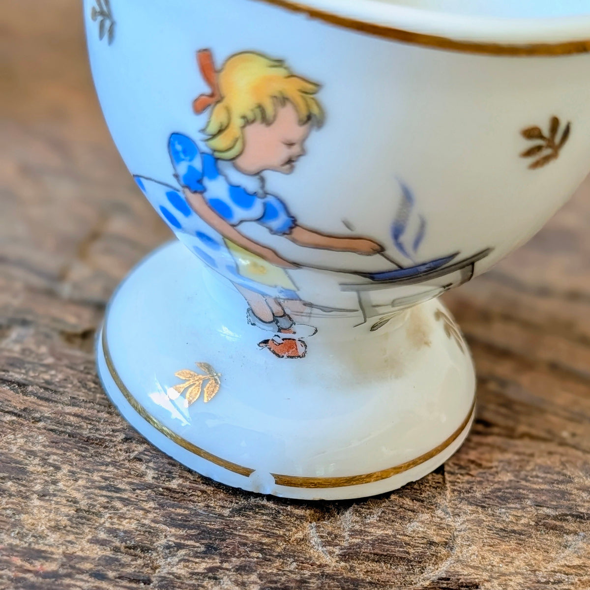 Vintage French Porcelain Children's Egg Cup