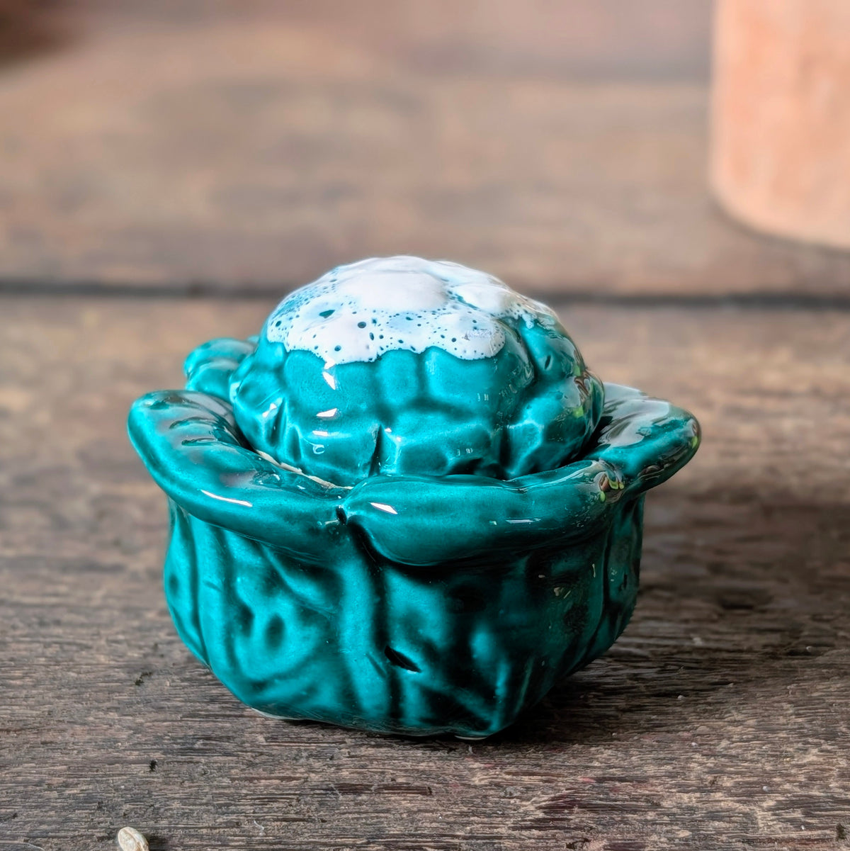 Small French Cauliflower Shaped Mustard Pot