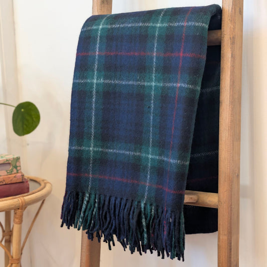 Balmoral Tartan Blanket - Navy and Green