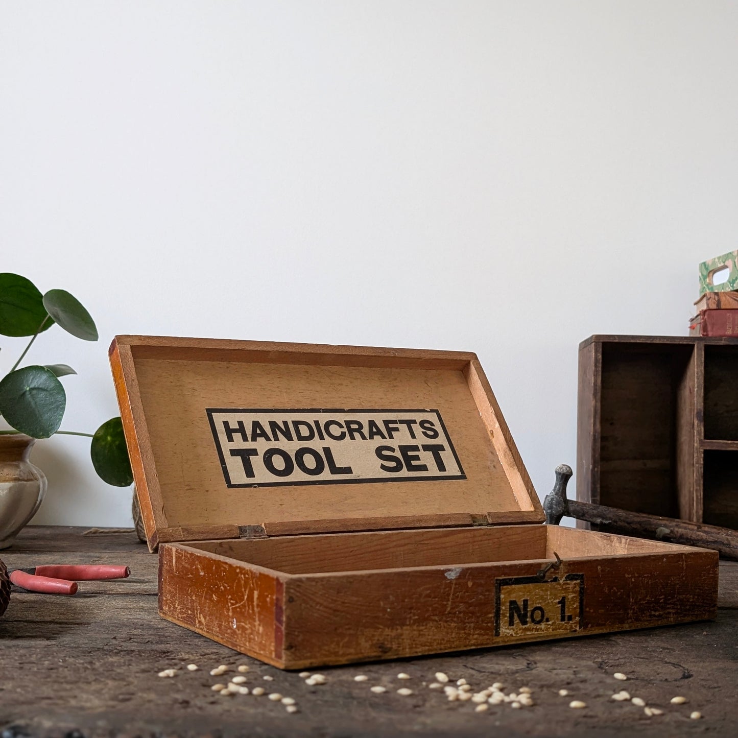 Wooden Vintage Handicraft Tool Set Box