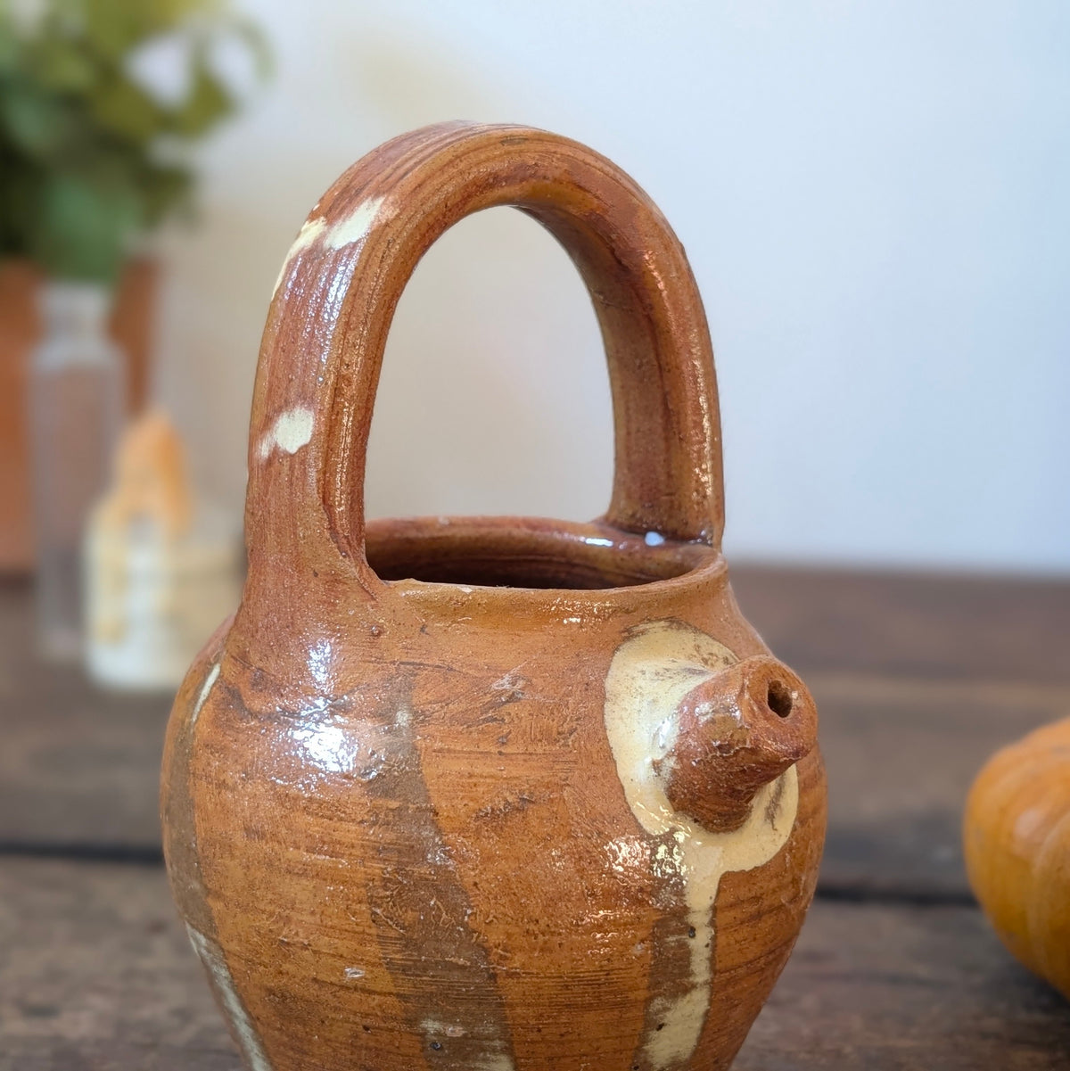 Small French Glazed Earthenware Cruche