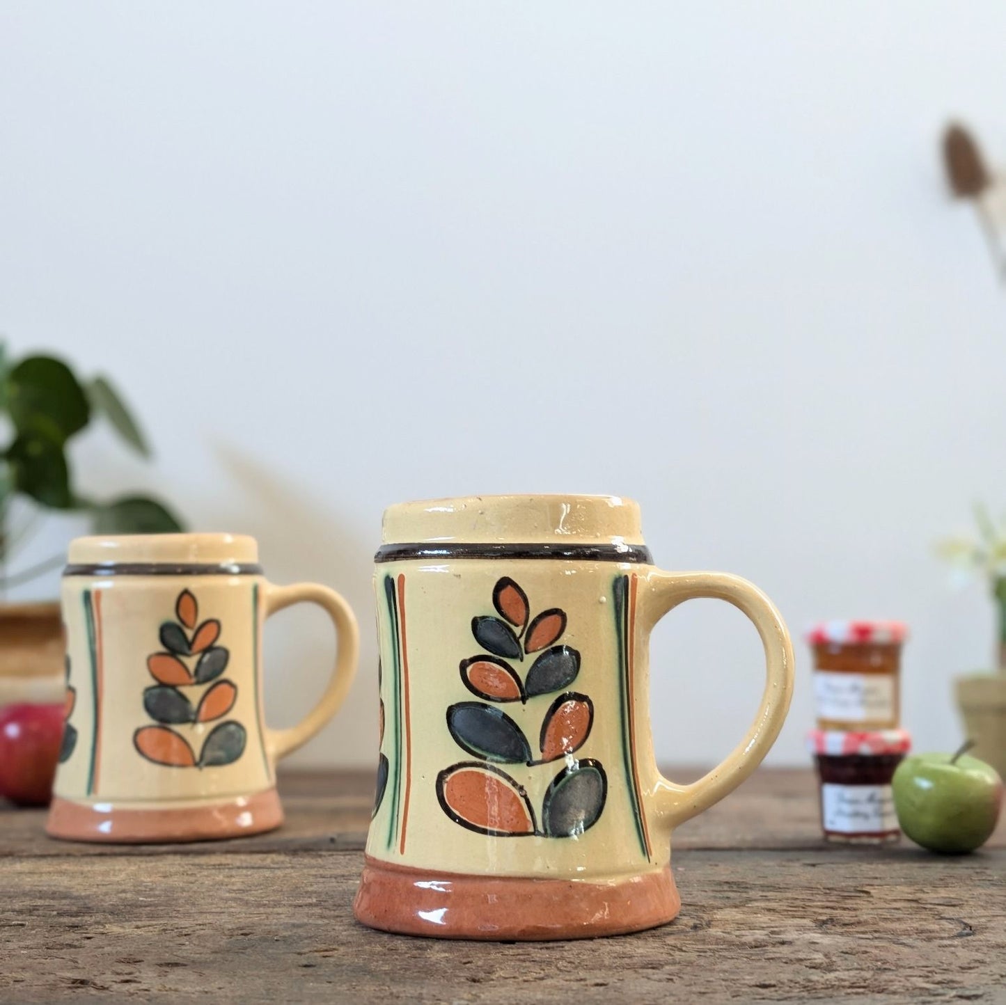 Pair of Hungarian Folk Art Tankards