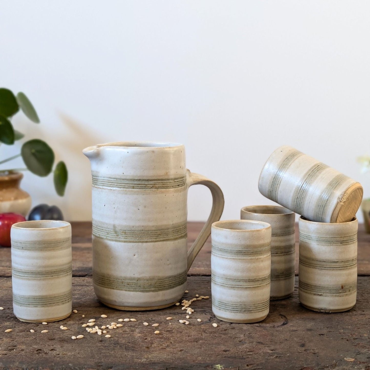 Studio Pottery Jug and Beaker Set