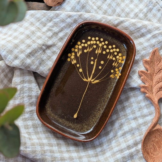 Studio Pottery Cow Parsley Dish