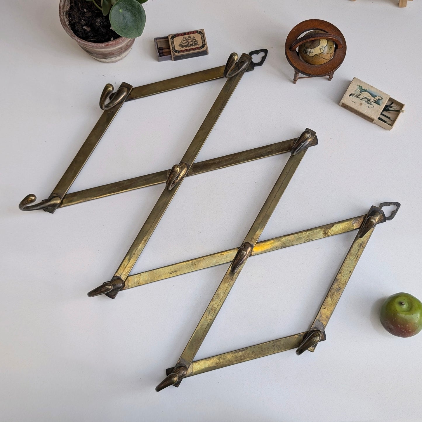 Stunning Brass Accordion Style Coat Rack