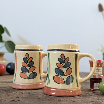Pair of Hungarian Folk Art Tankards