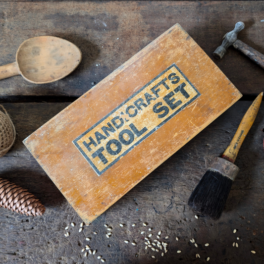 Wooden Vintage Handicraft Tool Set Box