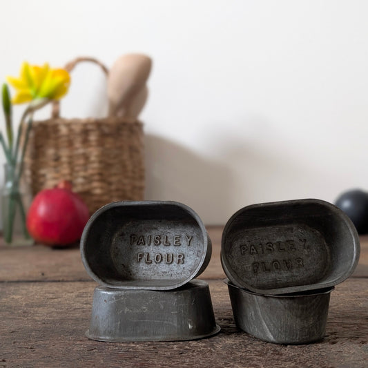 Four Mini Paisley Flour Tin Moulds