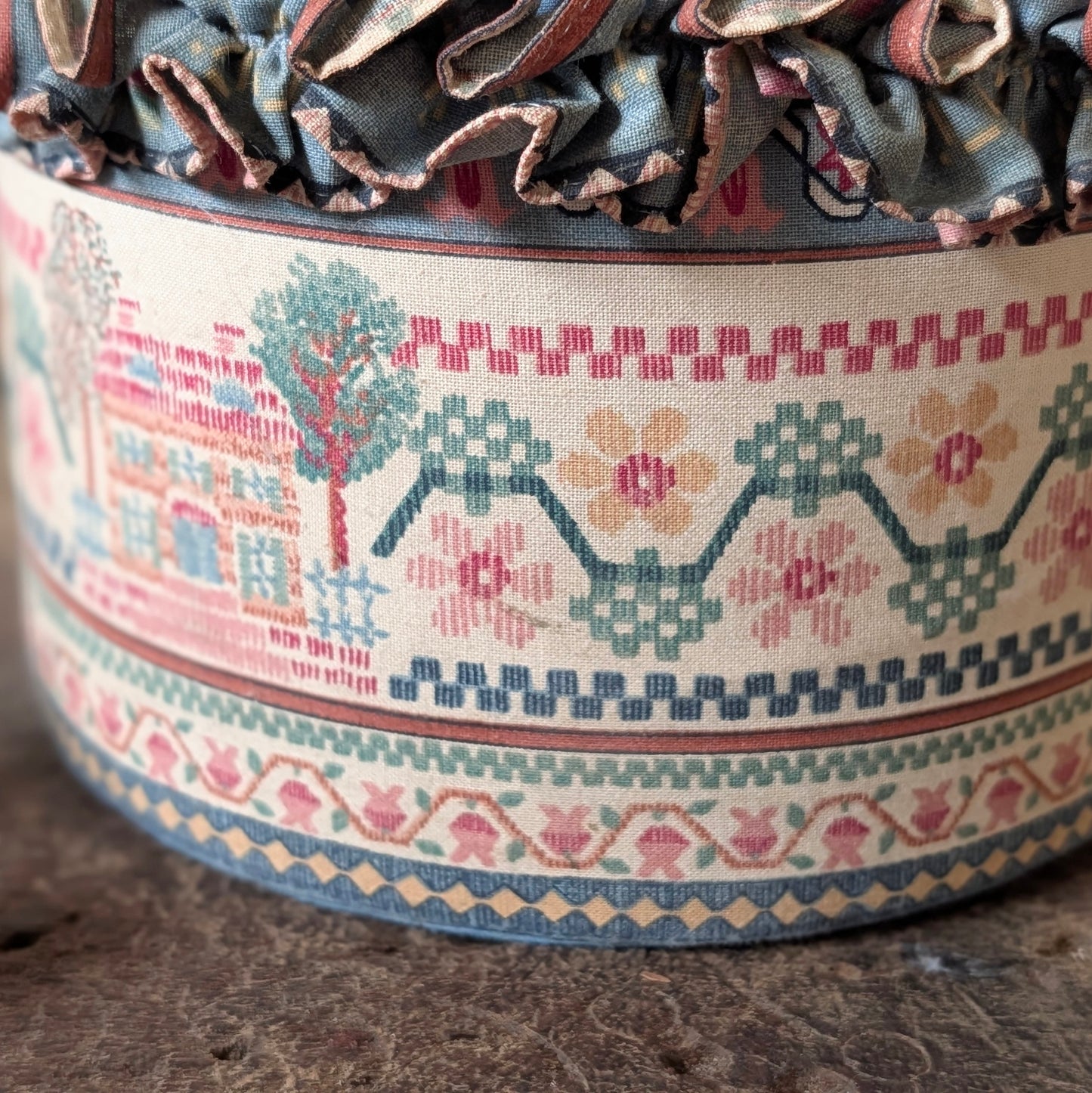 Vintage Fabric Sewing Box