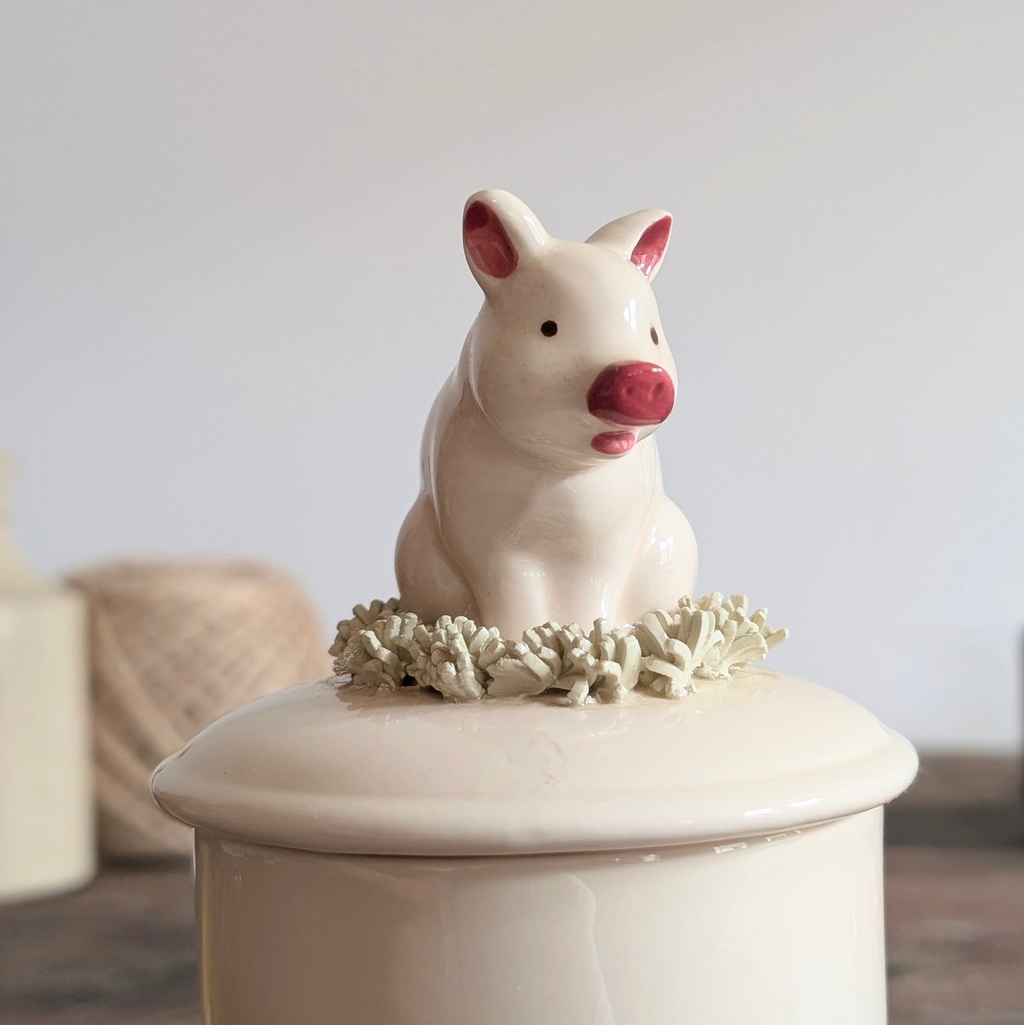 Fitz and Floyd Pig Jam Jar with Spoon