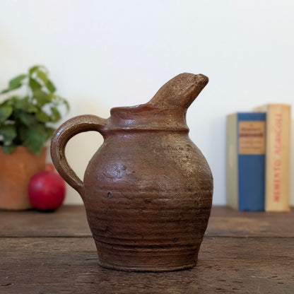 Ribbed French Stoneware Jug