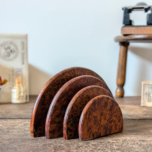 Burr Wood Art Deco Letter Holder B