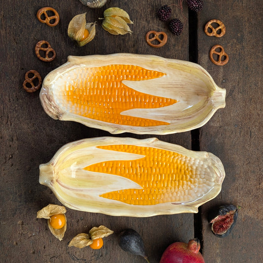 Mancer Pottery Corn on the Cob Plates