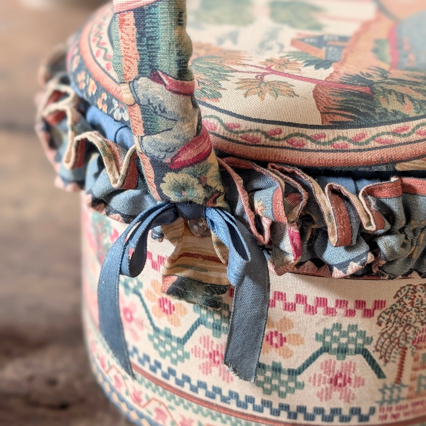 Vintage Fabric Sewing Box