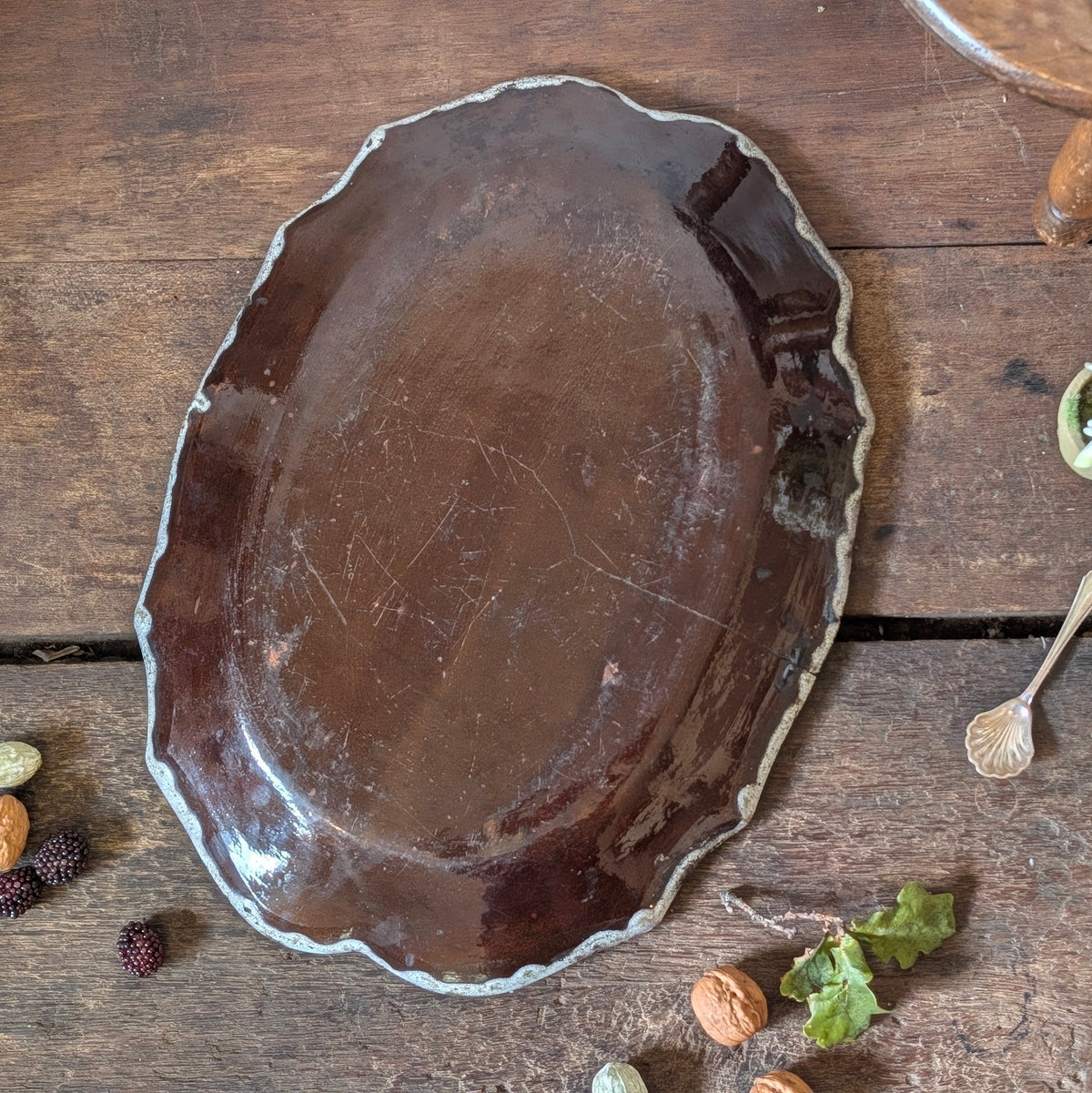 18th Century Rouen Faïence Blue and White Serving Platter