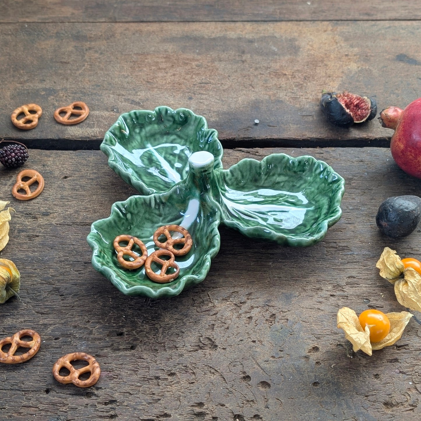 Portuguese Cabbage Leaf Trio Dip Dish