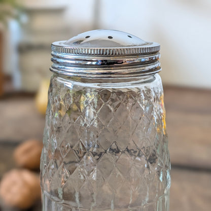 Vintage Ribbed Glass Sugar Shaker