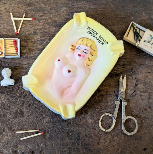 Vintage 1950s 'Turn Me Over' Ashtray