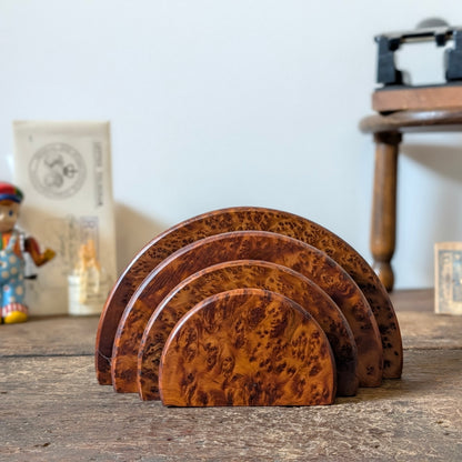 Burr Wood Art Deco Letter Holder B