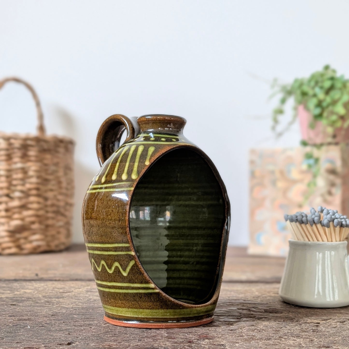 Studio Pottery Open Candleholder