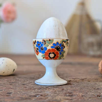 Pair of Mismatched Vintage Floral Egg Cups