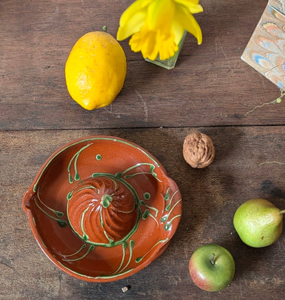 Terracotta Ceramic Glazed Lemon Squeezer