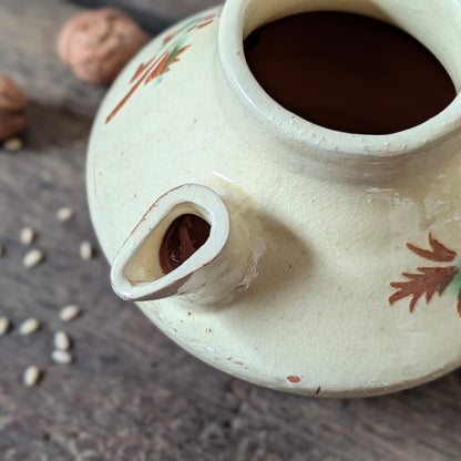 French Cream and Terracotta Glazed Water Jug