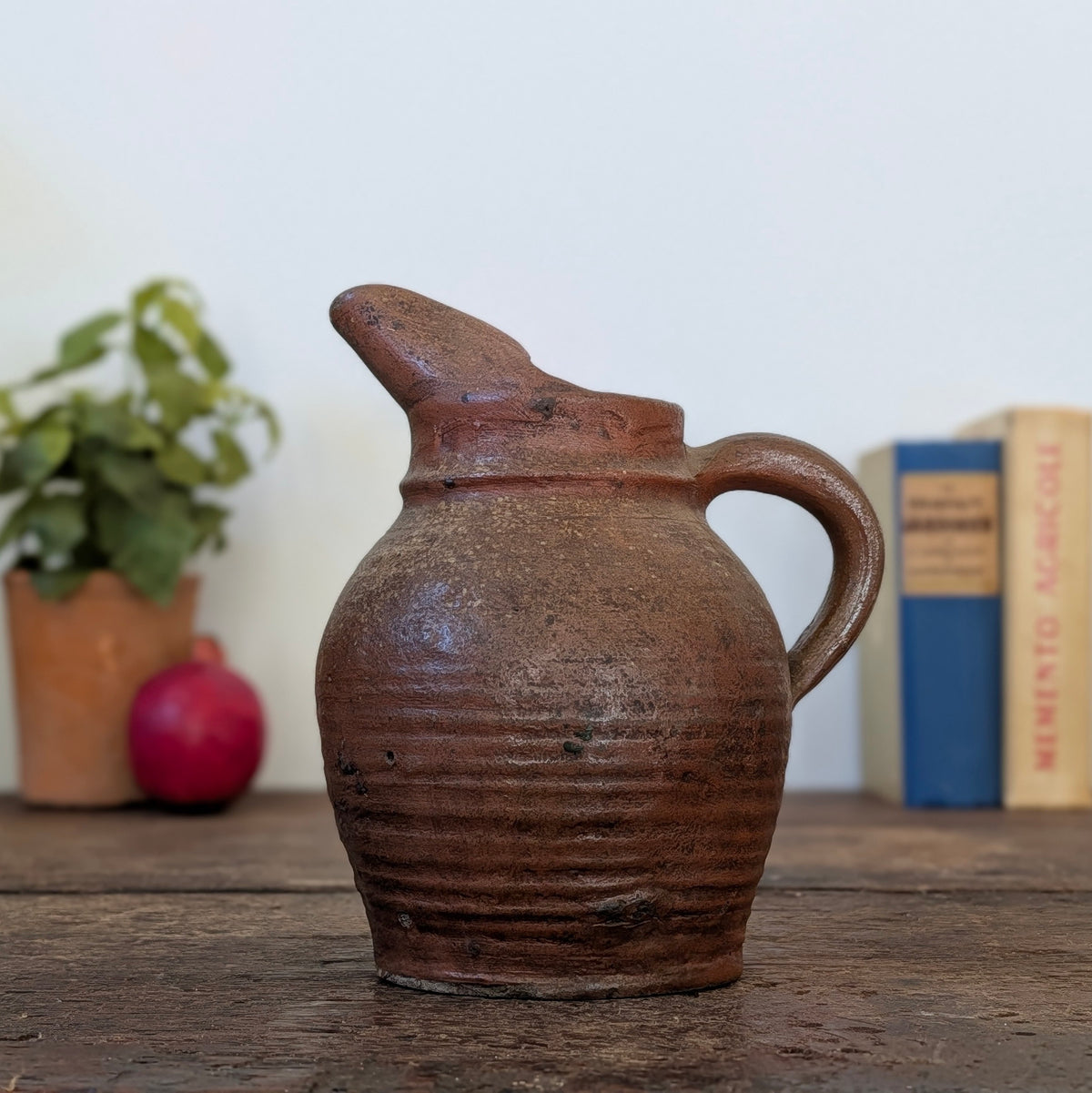 Ribbed French Stoneware Jug