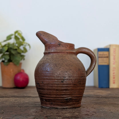 Ribbed French Stoneware Jug