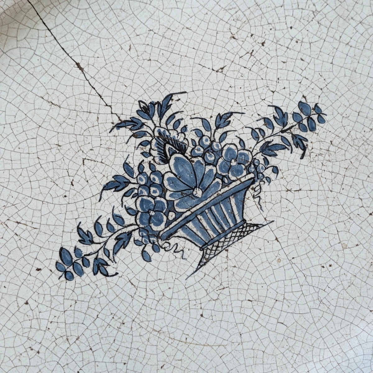 18th Century Rouen Faïence Blue and White Serving Platter