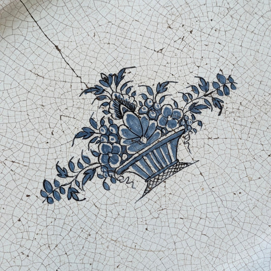 18th Century Rouen Faïence Blue and White Serving Platter
