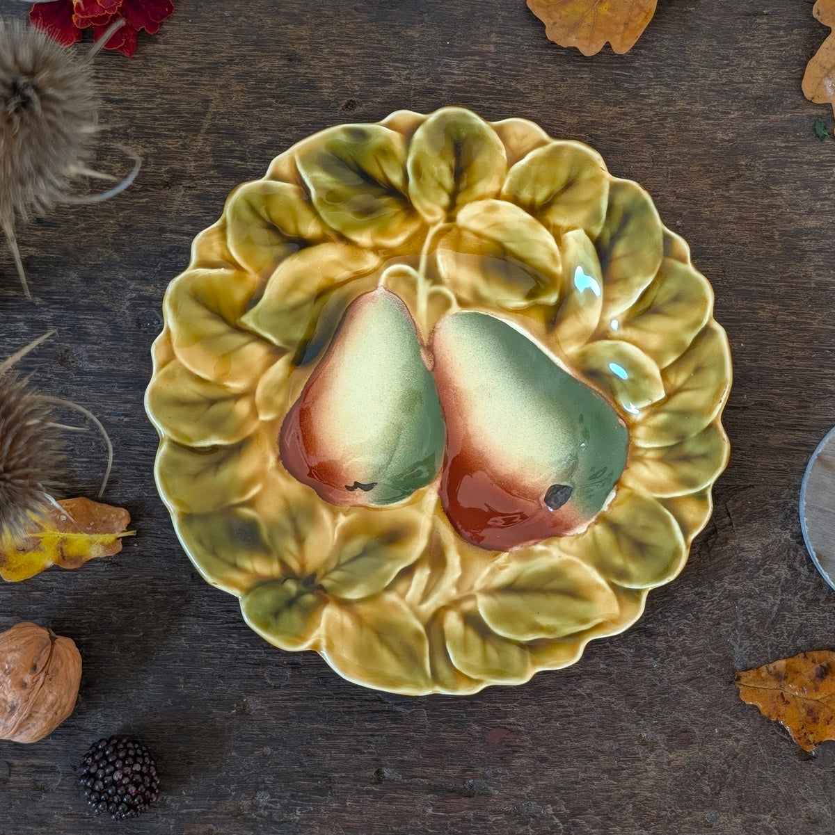 Sarreguemines Majolica Pear Plate