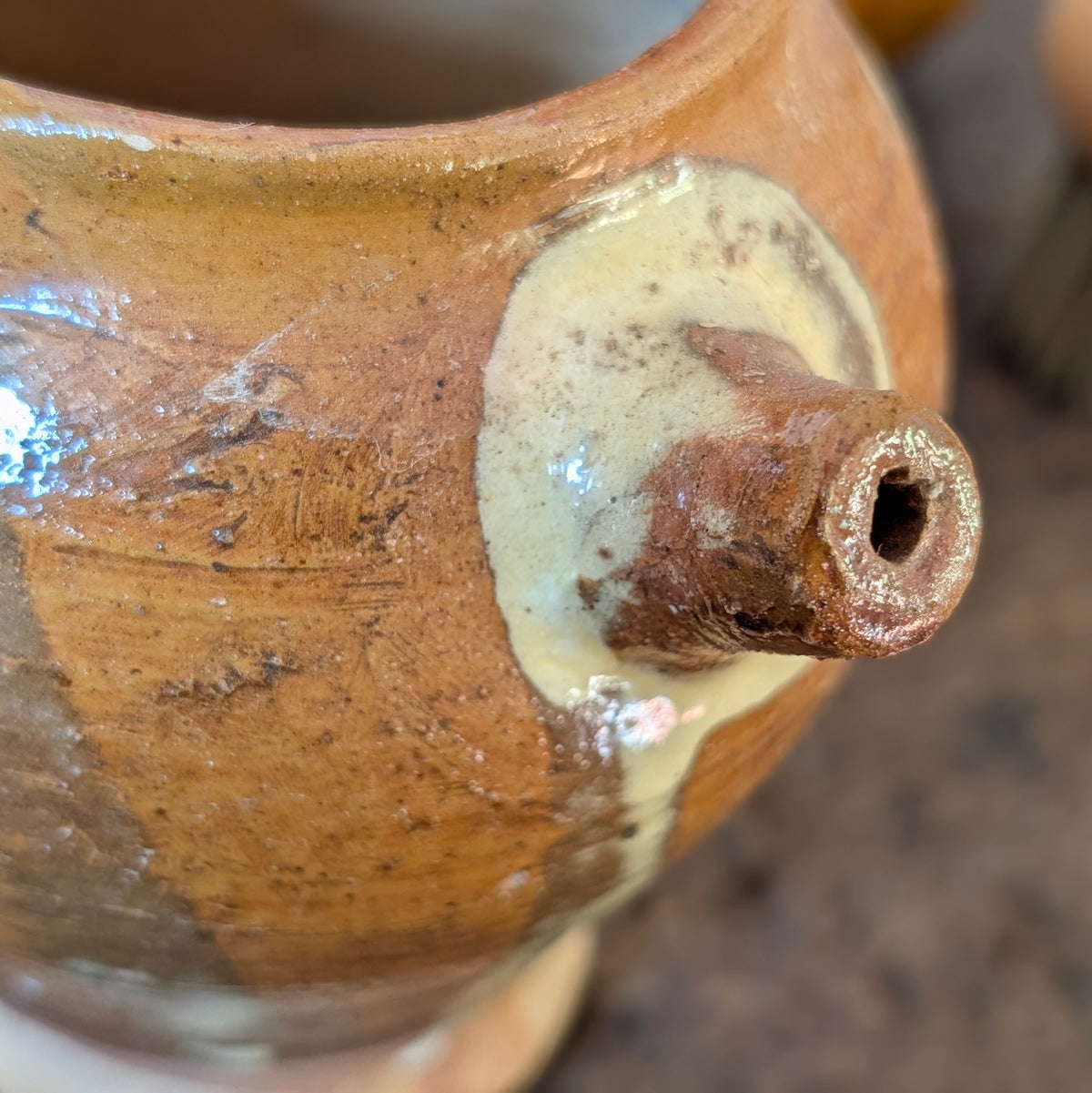 Small French Glazed Earthenware Cruche