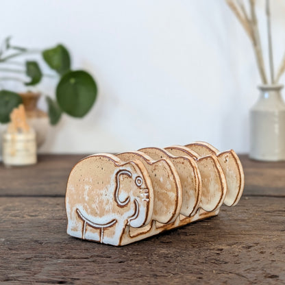 Studio Pottery Ceramic Elephant Toast Rack